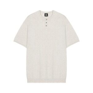 Real Takai RT NO. 1735 Half Button Short Sleeve Cream Henley Size Medium NWT